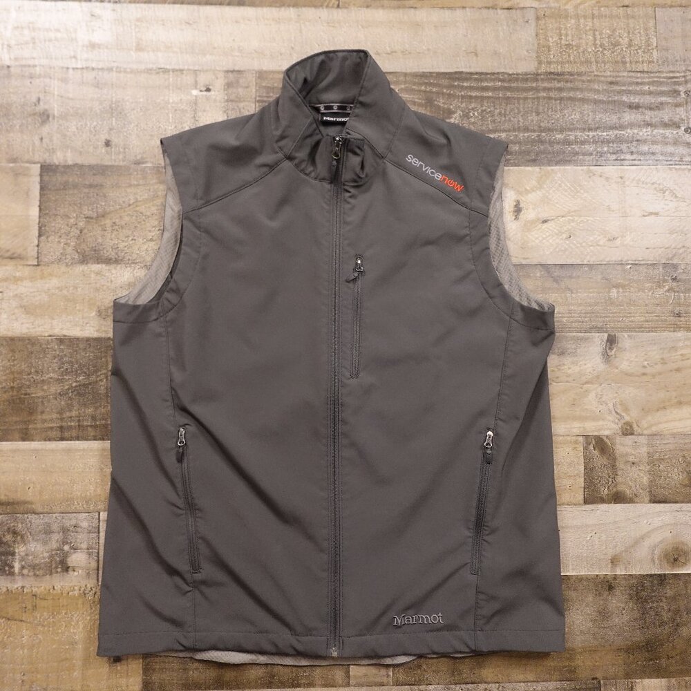 Marmot Softshell Vest Men's Size XL‎ Gray ServiceNow Logo